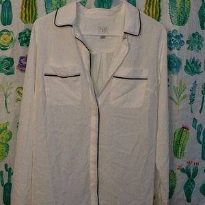 White long sleeve button down M